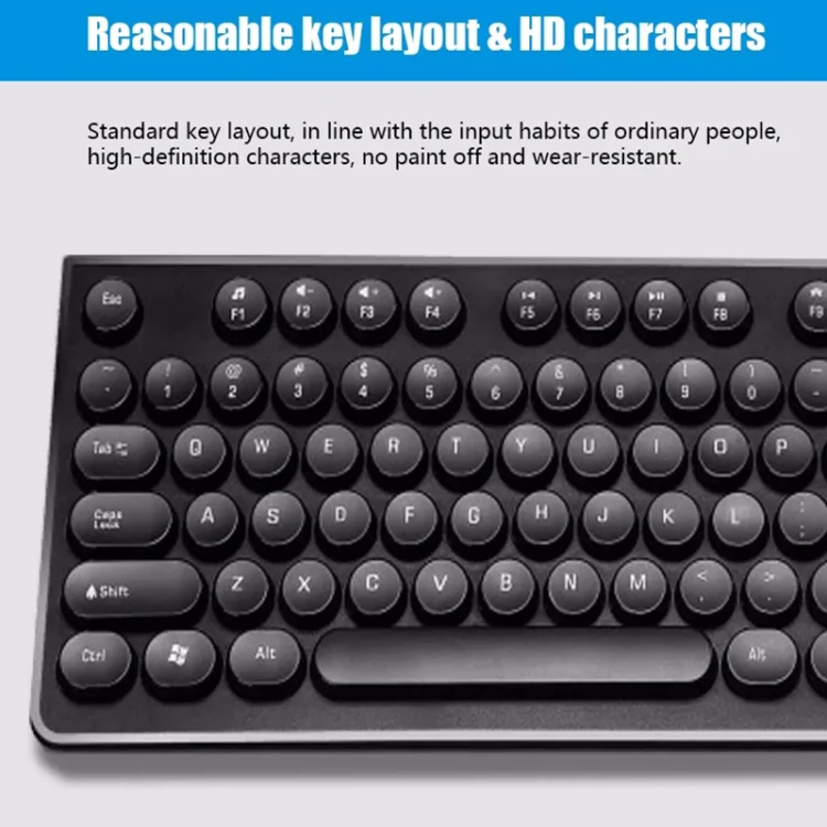 ZGB S500 Round Key USB Wired Computer Keyboard (White) - Image 4