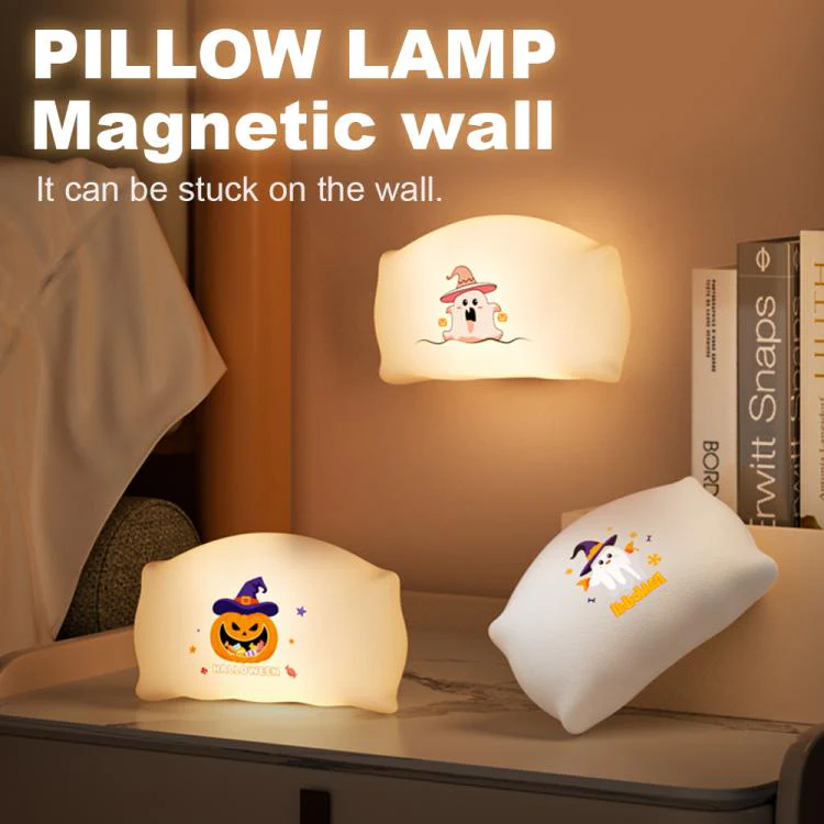 ZHL001W Halloween Pillow Silicone Night Light(Ghost Pumpkin) - Image 4