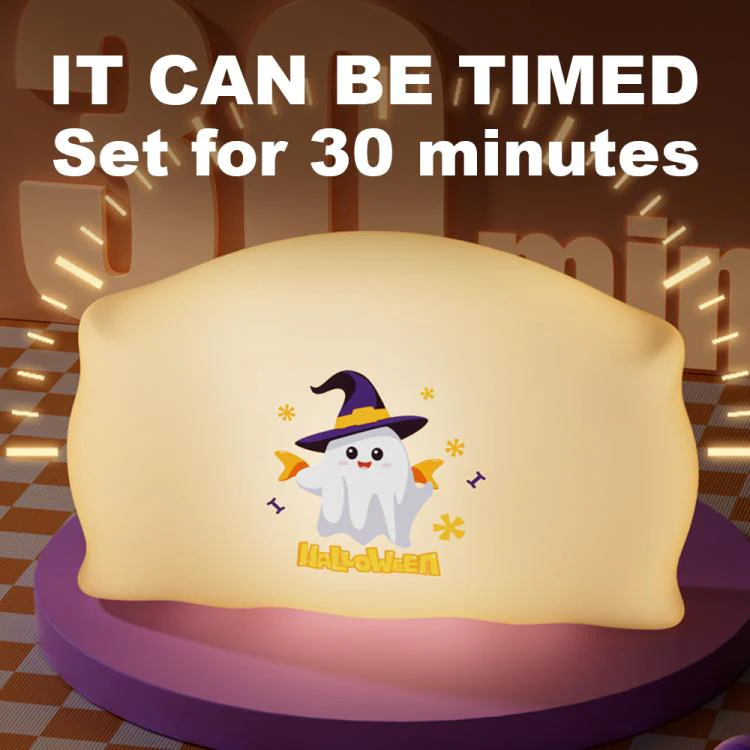 ZHL001W Halloween Pillow Silicone Night Light(Ghost Pumpkin) - Image 6