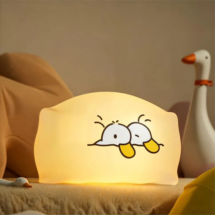 ZHL001Y Early To Bed Pillow Duck Night Light Touch Sensor Bedside Lamp(Warm Light)