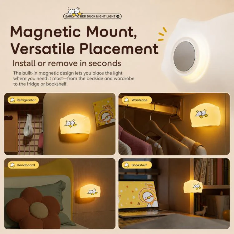 ZHL001Y Early To Bed Pillow Duck Night Light Touch Sensor Bedside Lamp(Warm Light) - Image 15