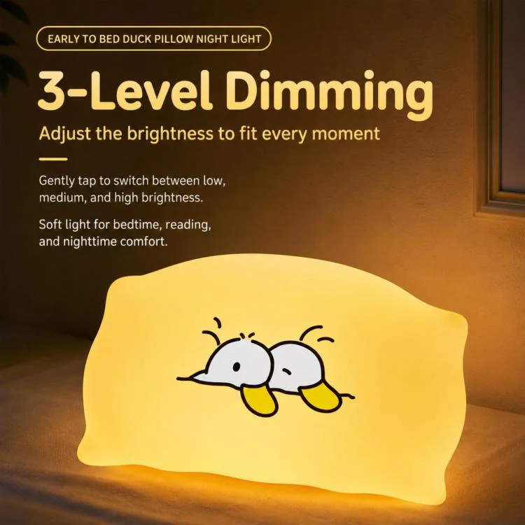 ZHL001Y Early To Bed Pillow Duck Night Light Touch Sensor Bedside Lamp(Warm Light) - Image 4