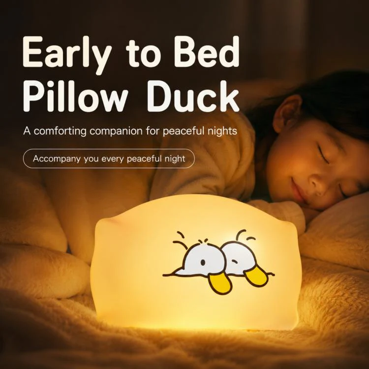 ZHL001Y Early To Bed Pillow Duck Night Light Touch Sensor Bedside Lamp(Warm Light) - Image 7