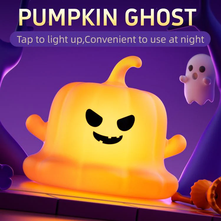ZHL002 Pumpkin Ghost Silicone Night Light(Yellow) - Image 3