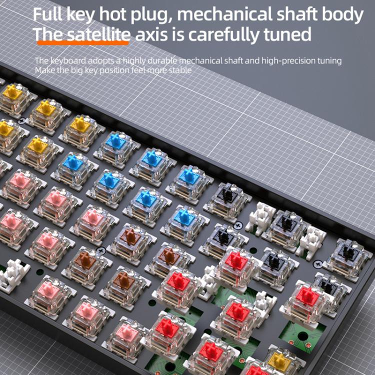 ZIYOULANG K68 Bluetooth / Wired Dual-Mode Portuguese Mechanical Keyboard(Dark Gray Red Switch) - Image 7
