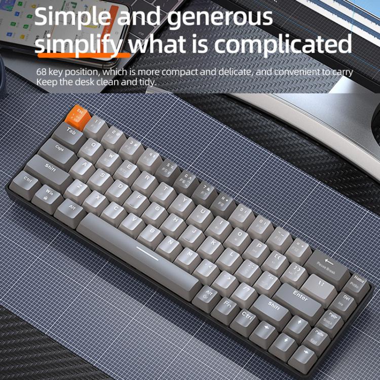 ZIYOULANG K68 Bluetooth / Wired Dual-Mode Portuguese Mechanical Keyboard(Microglow Red Switch) - Image 3