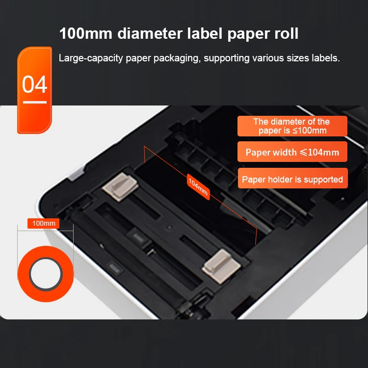 ZJ-9250 100x150mm USB Bluetooth Thermal Label Printer, Plug:EU Plug(Black) - Image 9