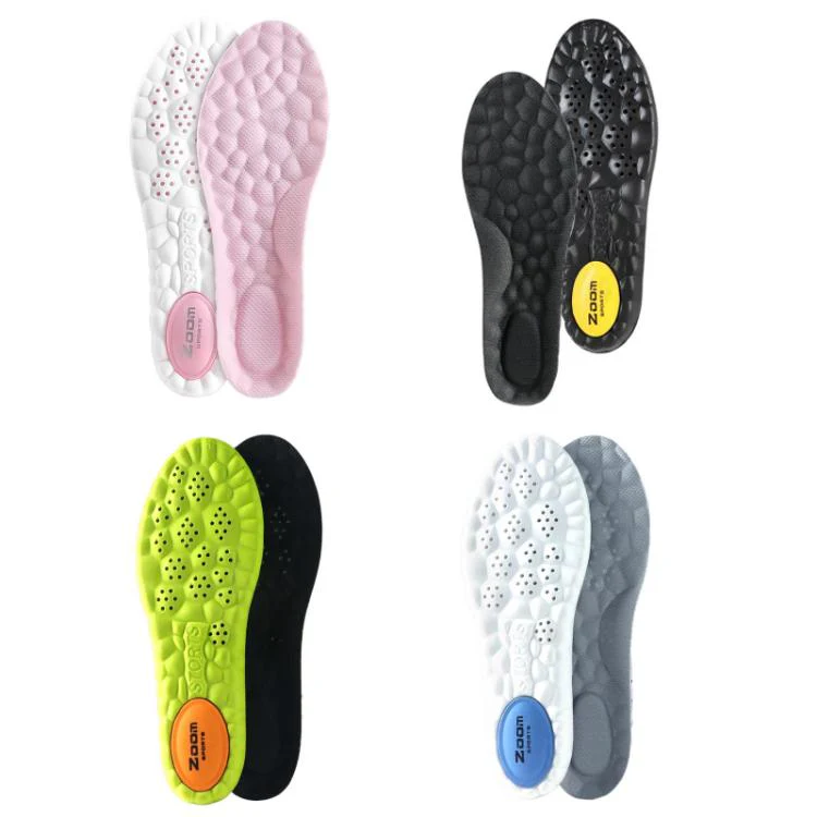 ZOOM Sports Air Cushion Shock Absorption Breathable Odor-Resistant Arch Support Insoles, Size: 37-38(Black Green) - Image 2