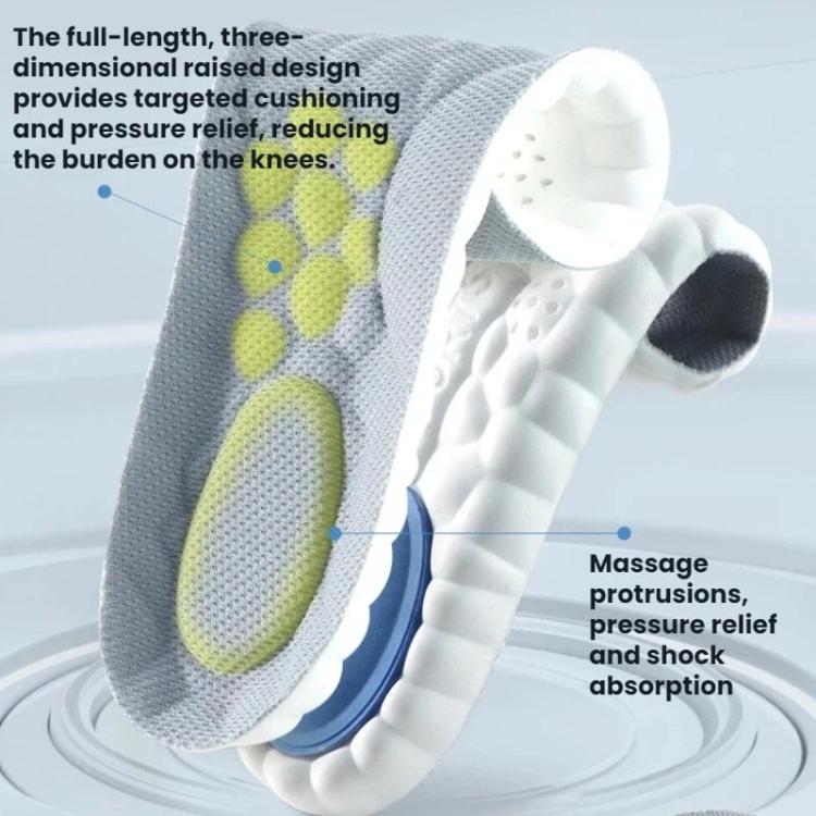 ZOOM Sports Air Cushion Shock Absorption Breathable Odor-Resistant Arch Support Insoles, Size: 37-38(Black Green) - Image 3