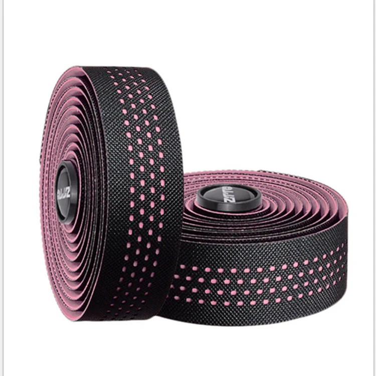 ZTTO Road Bike Handle Bar Tape Non-slip Anti-Vibration PU Leather Breathable Wear-resisting(Pink) - Image 2